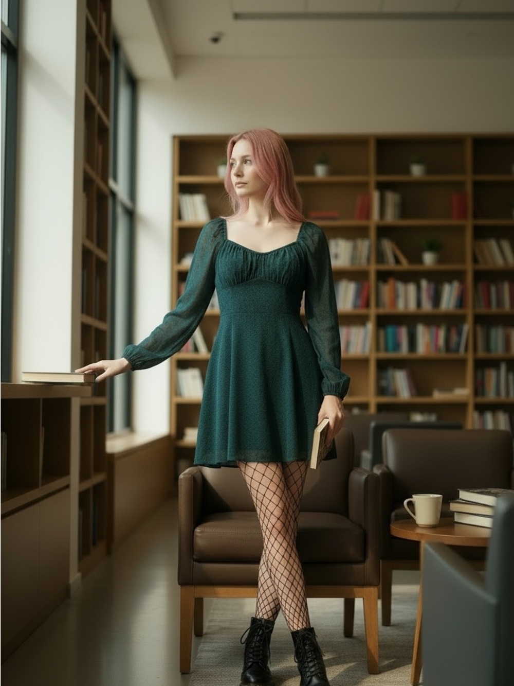 Hollister Ruched sweetheartTeal Long-Sleeve Mini Dress